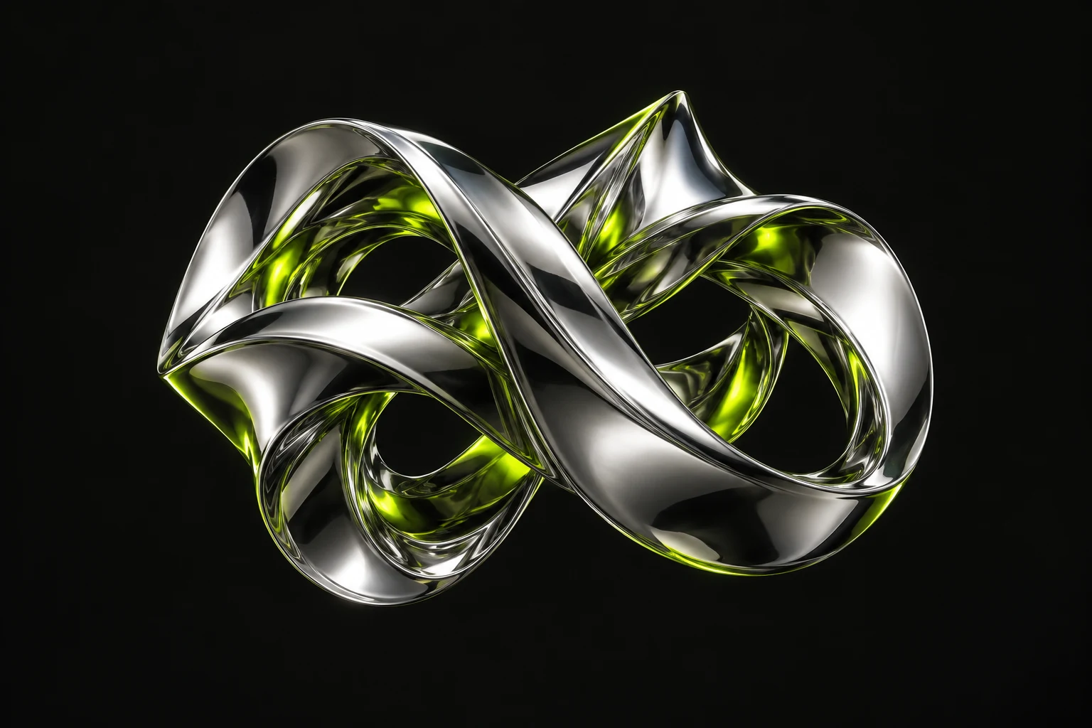 An abstract polished chrome knot
